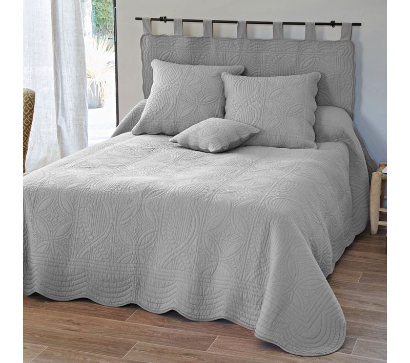 Boutis 230x250 Gris Perle En Coton