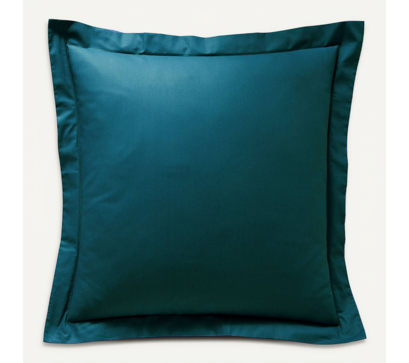 Taie Volant 63x63 Bleu Canard En Coton