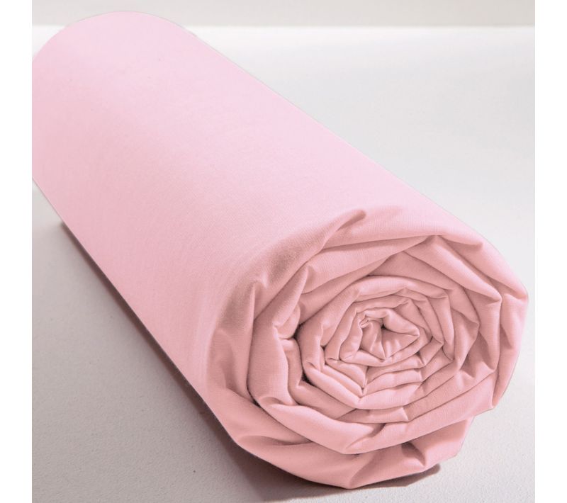 Drap-housse Tête Et Pied Reglable 160x200x28 Rose Nude En Coton