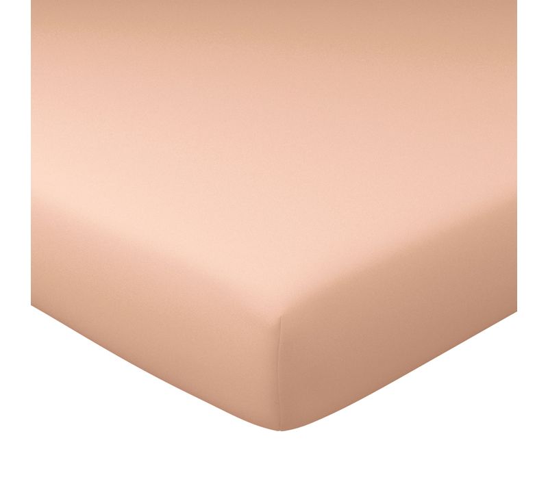 Drap-housse Grand Bonnet 90x190x32 Rose Nude En Coton