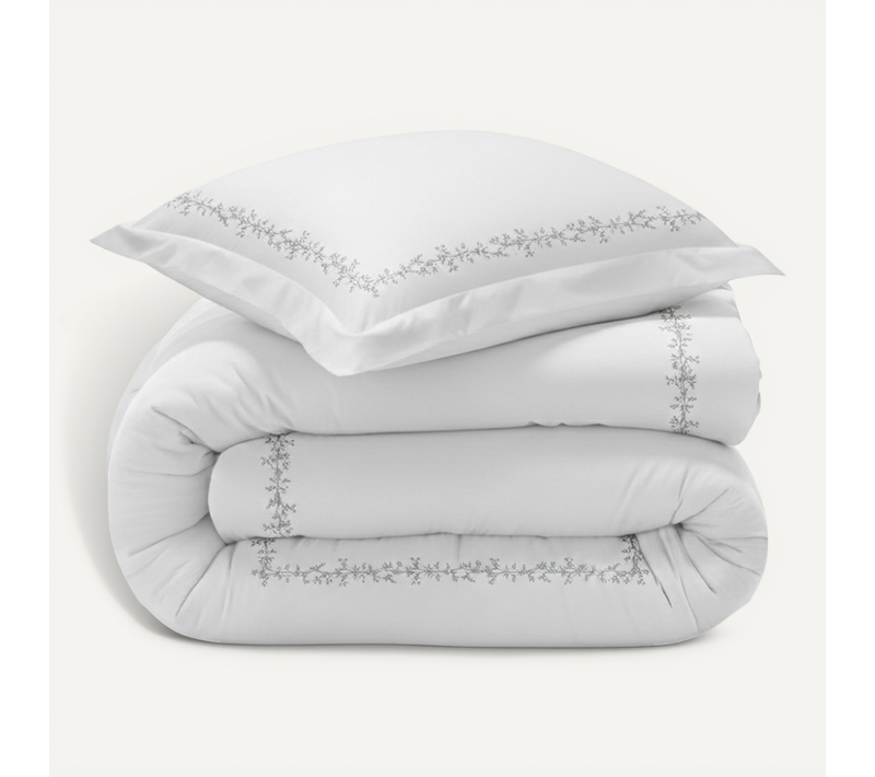 Housse De Couette 260x240 Blanc En Coton