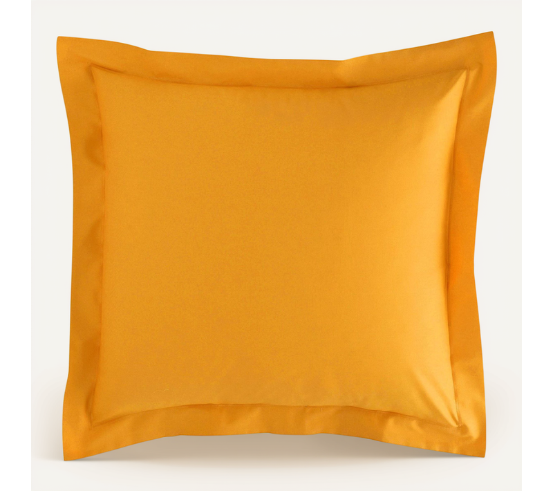 Taie Volant 63x63 Jaune Curcuma En Coton