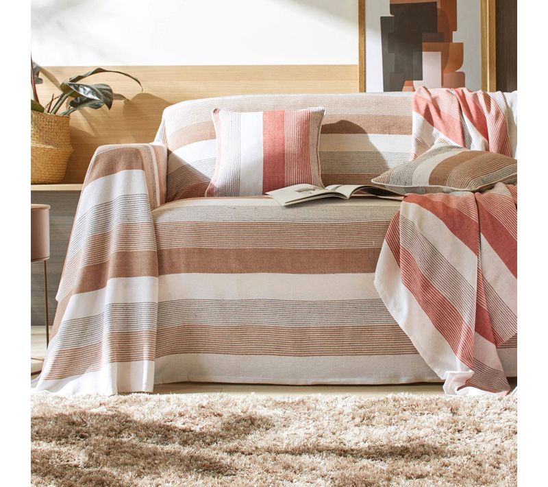 Jeté De Canapé 230x250 Beige En Coton
