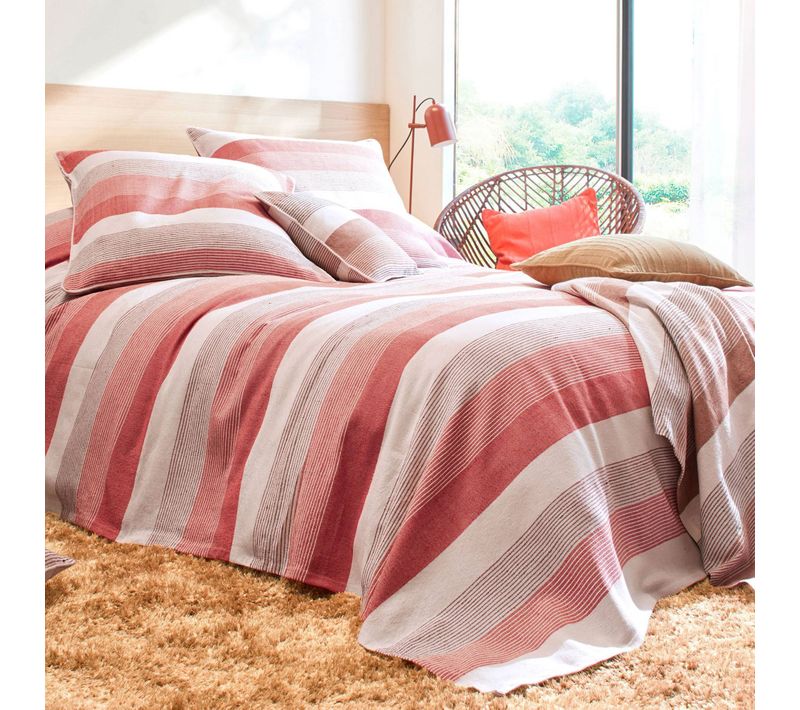 Jeté De Canapé 230x250 Orange Terracotta En Coton