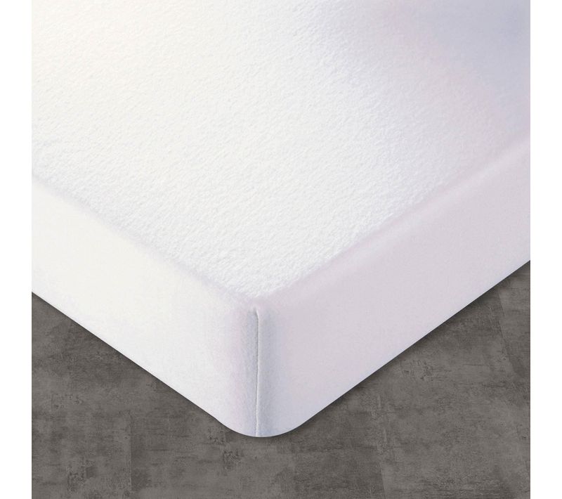 Protège Matelas Grands Bonnets 160x200x40 Blanc En Coton