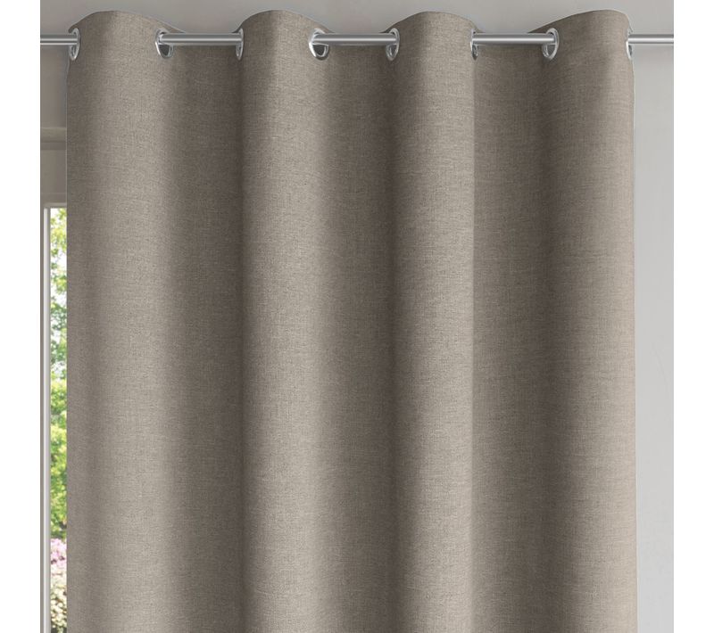 Rideau Occultant 140x180 Beige Sable En Polyester