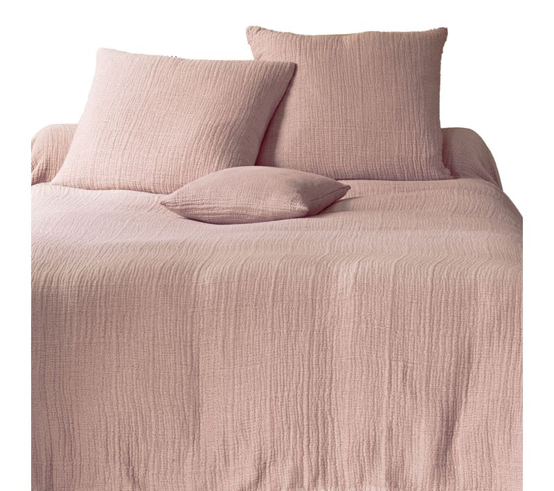 Jeté De Lit 250x250 Rose Poudré En Coton