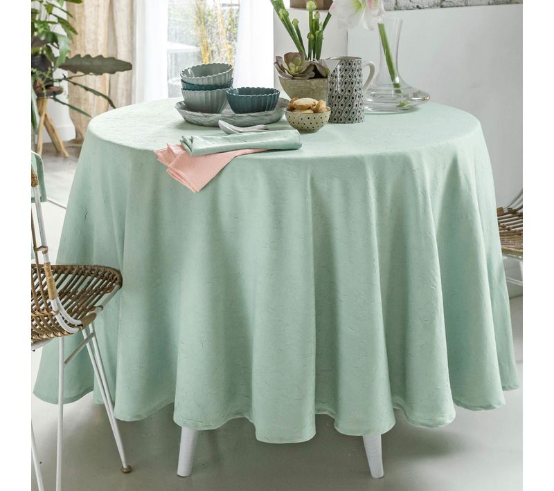 Nappe Ronde 235 Cm Vert Céladon En Polyester