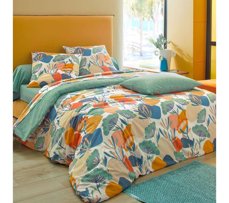 Drap-housse 90x190x28 Vert En Coton