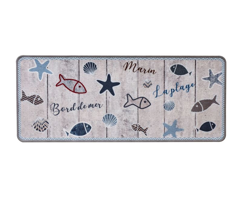 Tapis De Cuisine 50x150 Bleu En Textile