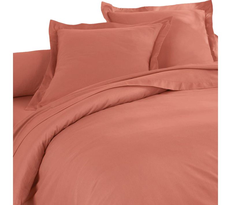 Housse De Couette 200x200 Orange Poterie En Coton