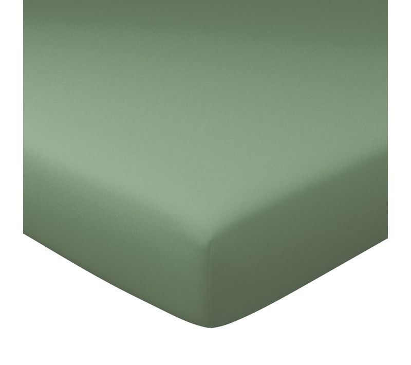 Drap-housse Grand Bonnet 90x200x40 Vert Lichen En Coton
