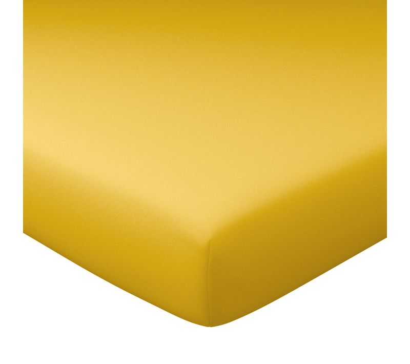 Drap-housse Grand Bonnet 120x200x40 Jaune Ocre En Coton