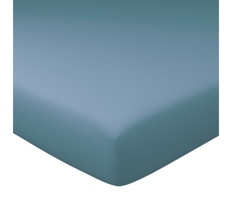 Drap-housse Grand Bonnet 90x200x32 Bleu Glacier En Coton