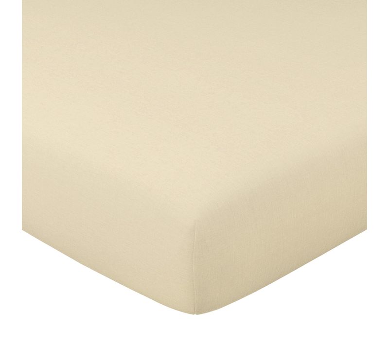 Drap-housse 90x200x28 Beige Sable En Coton