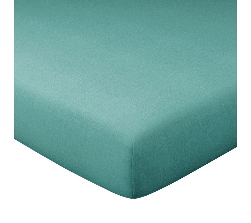 Drap-housse 120x200x28 Bleu Artic En Coton