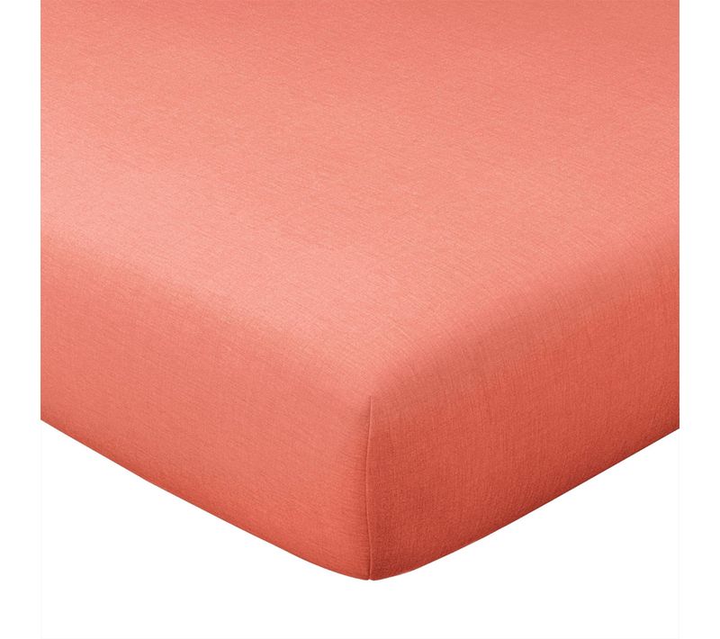 Drap-housse 80x200x28 Orange Poterie En Coton
