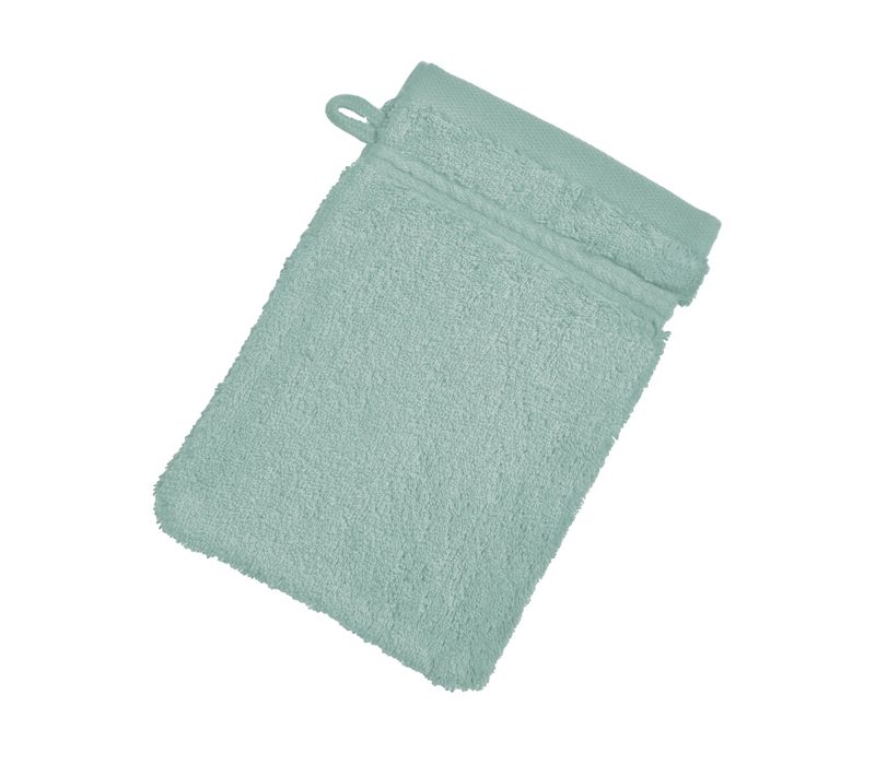 Lot De 2 Gant De Toilette 15x21 Bleu Opaline En Coton