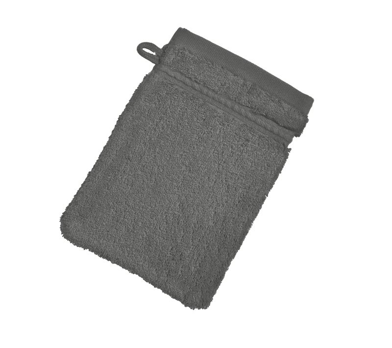 Lot De 2 Gant De Toilette 15x21 Gris Granit En Coton