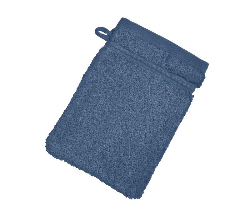 Lot De 2 Gant De Toilette 15x21 Violet Indigo En Coton