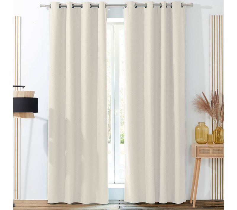Rideau Occultant 140x260 Naturel En Polyester