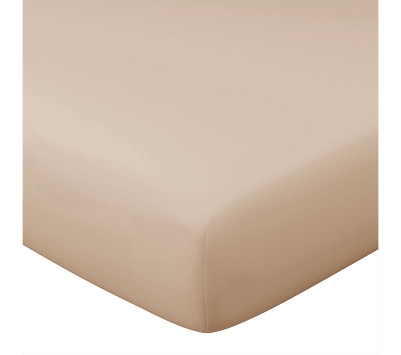 Drap-housse 140x200x28 Beige Sable En Coton