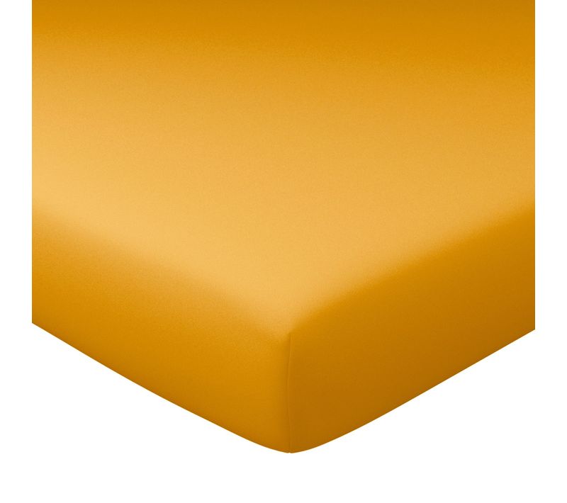 Drap-housse Grand Bonnet 180x200x32 Jaune Curcuma En Coton