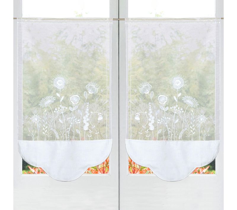 Voilage Pointe 58x80 Blanc En Polyester