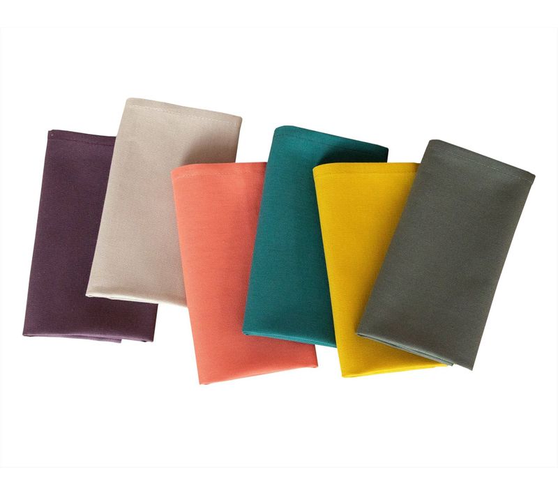 Serviette De Table 43x43 Multicolore En Coton