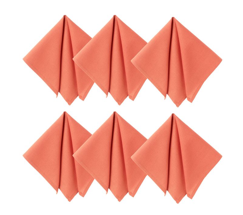Serviette De Table 43x43 Orange Corail En Coton