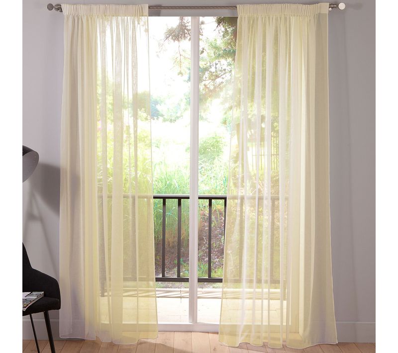 Voilage 175x180 Blanc Ivoire En Polyester