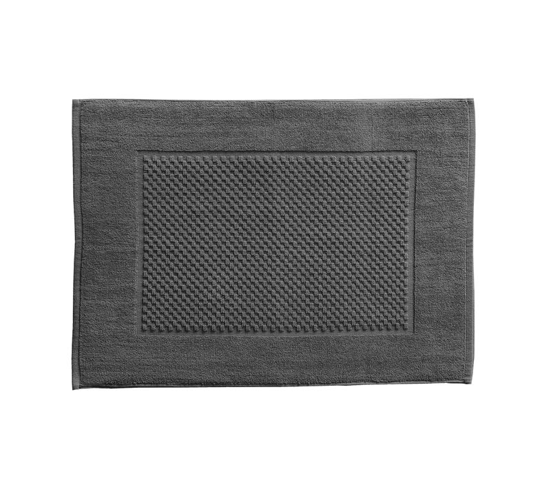 Lot De 2 Tapis De Bain 50x70 Gris Foncé En Coton