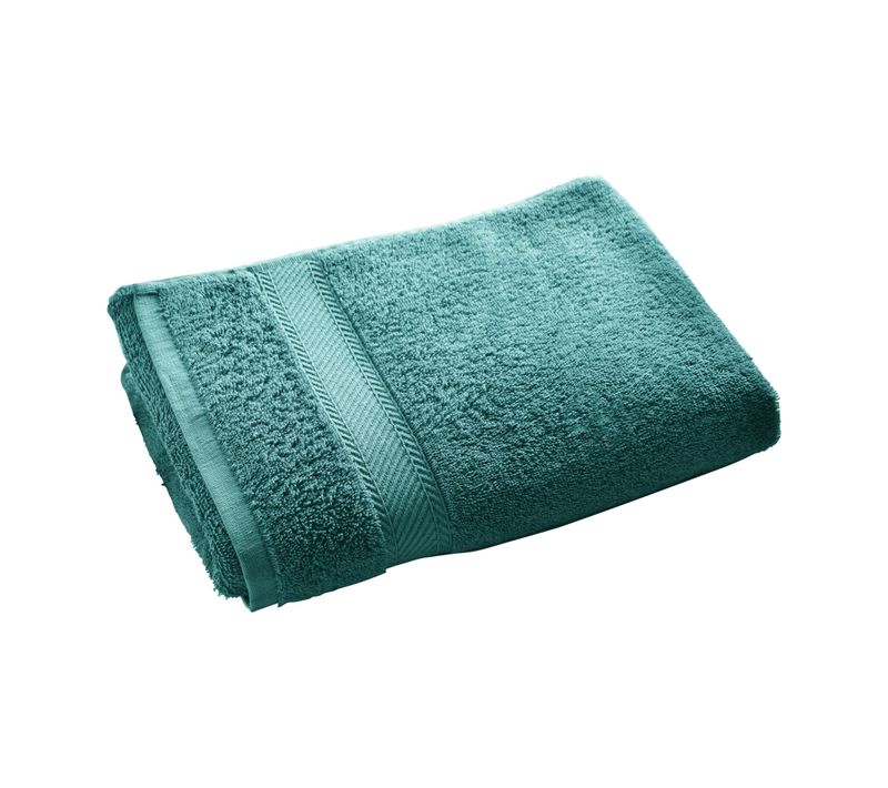 Drap De Bain 100x150 Bleu Paon En Coton