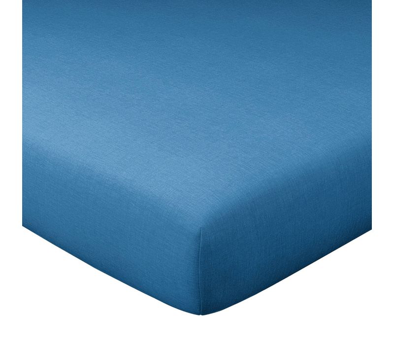 Drap-housse 90x200x28 Bleu Océan En Coton