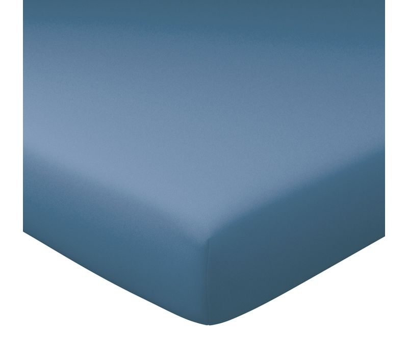Drap-housse Grand Bonnet 140x200x32 Bleu Océan En Coton