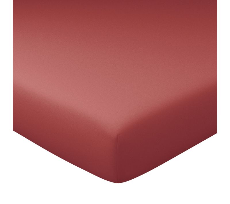 Drap-housse Grand Bonnet 180x200x40 Orange Sienne En Coton