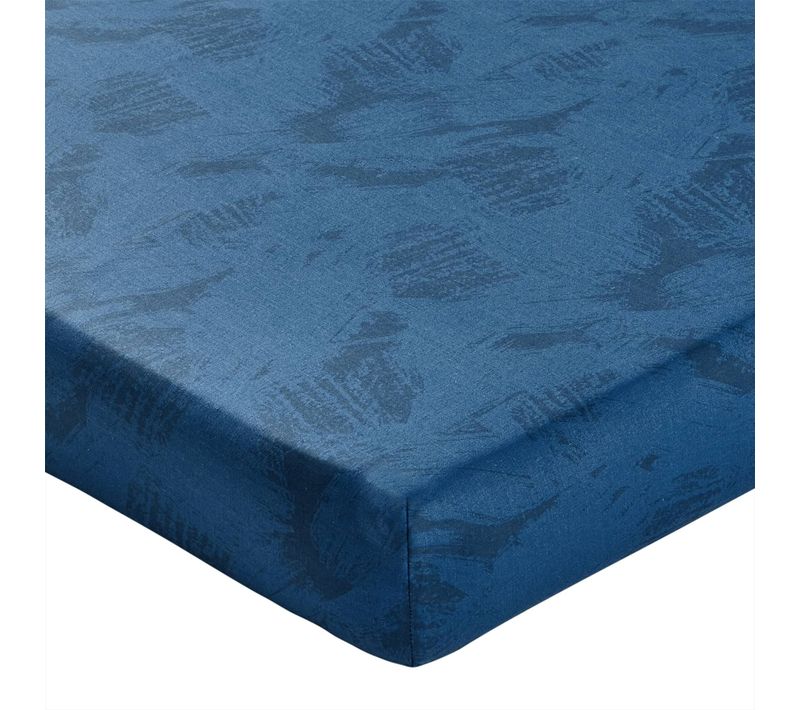 Drap-housse 140x190x28 Bleu Foncé En Coton