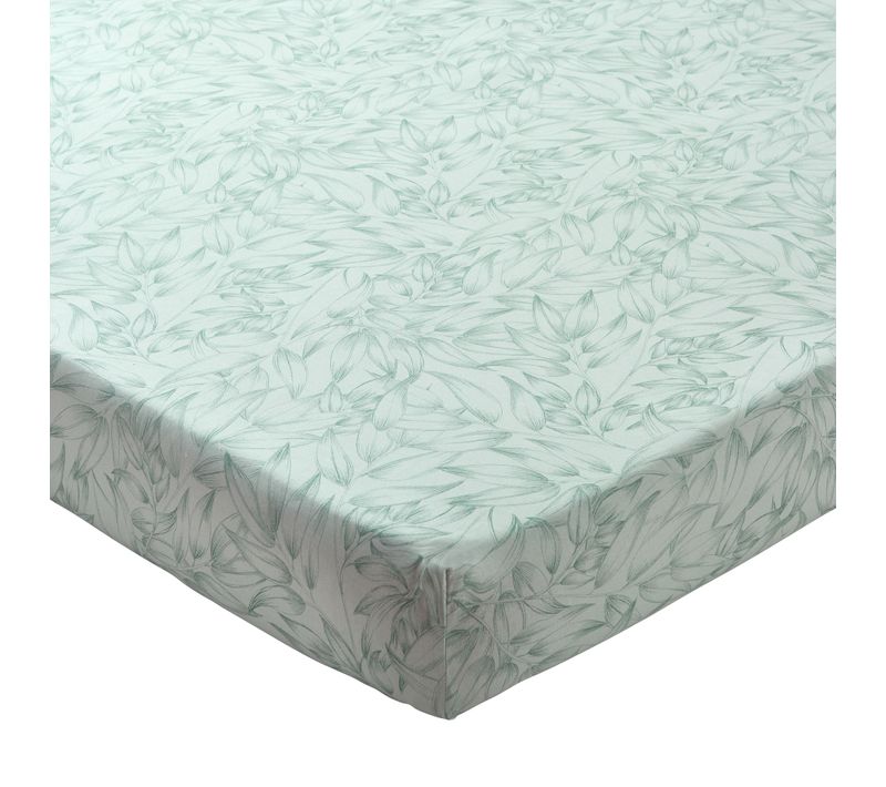 Drap-housse 90x190x28 Vert En Coton