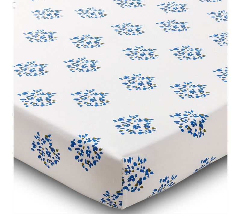 Drap-housse 160x200x28 Bleu En Coton