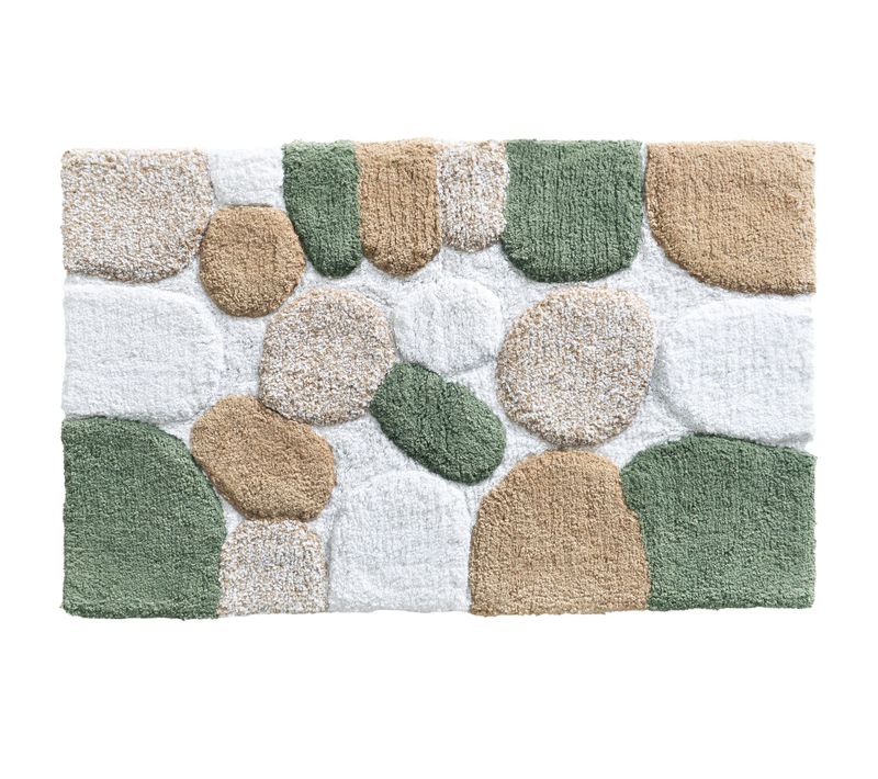 Tapis De Bain 50x80 Vert Kaki En Coton 2900 G/m²