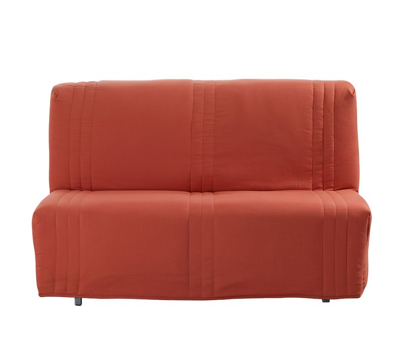 Housse BZ 2 Places Orange Terracotta En Coton