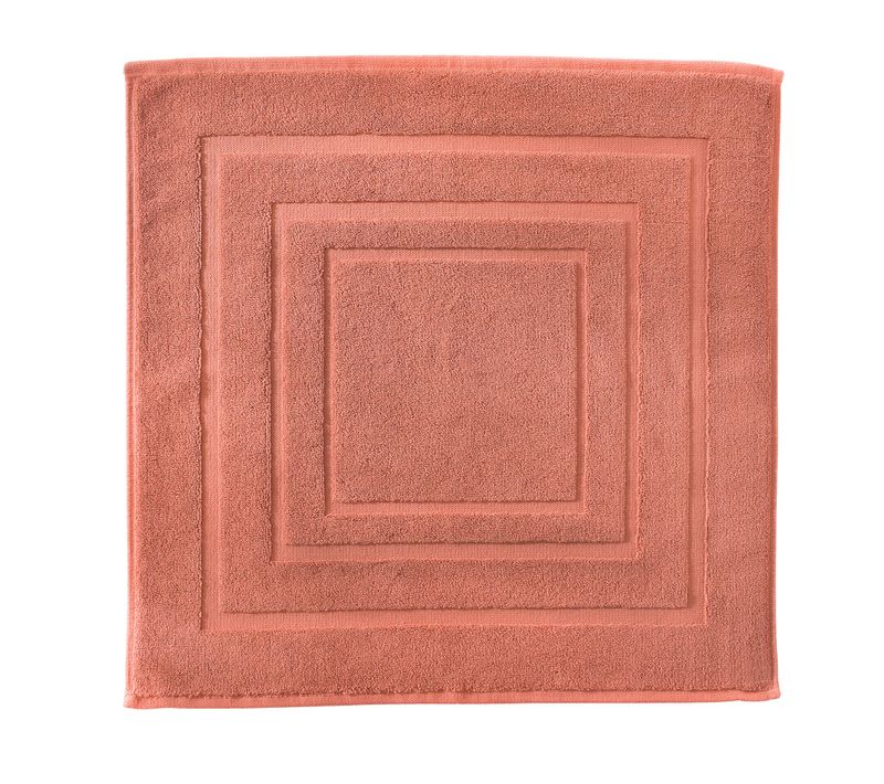 Tapis De Bain 60x60 Orange Terracotta En Coton 900 G/m²