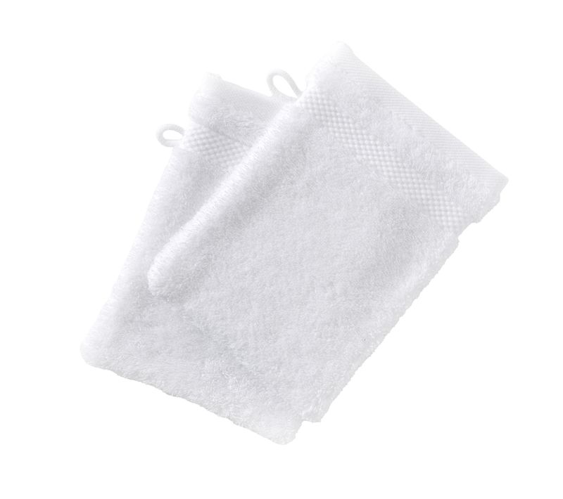 Lot De 2 Gant De Toilette 15x21 Blanc En Coton 500 G/m²