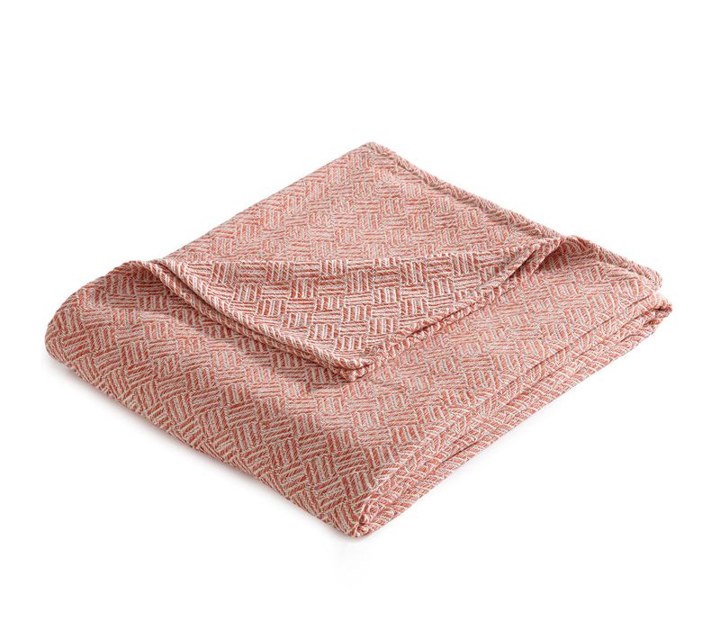 Jeté De Fauteuil 180x250 Rouge Tomette En Coton