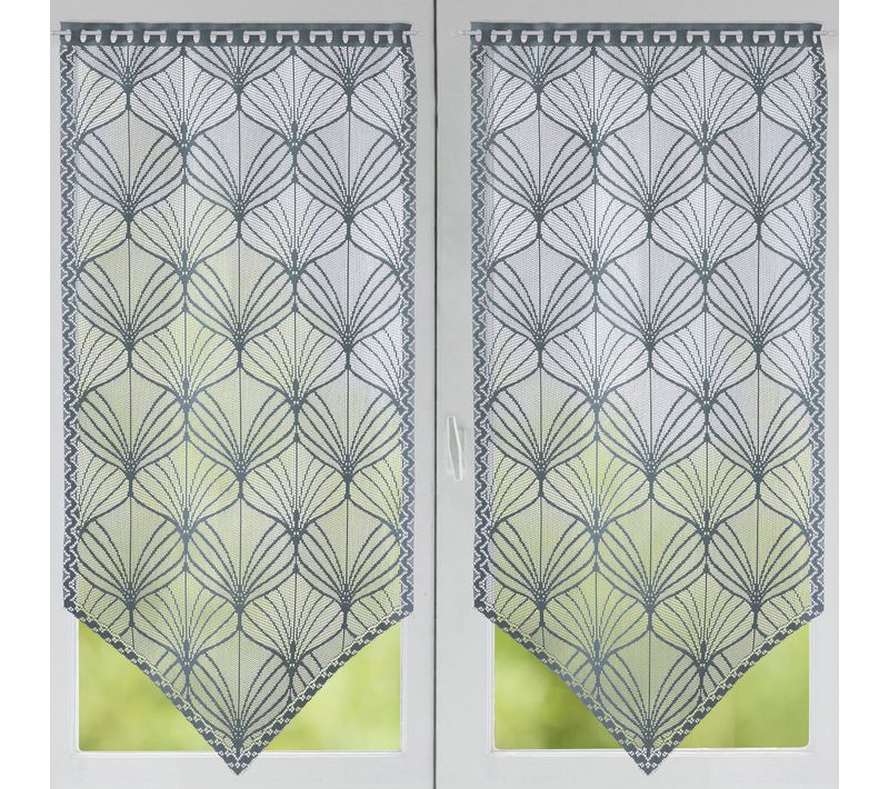 Lot De 2 Voilage Pointe 60x160 Vert En Polyester