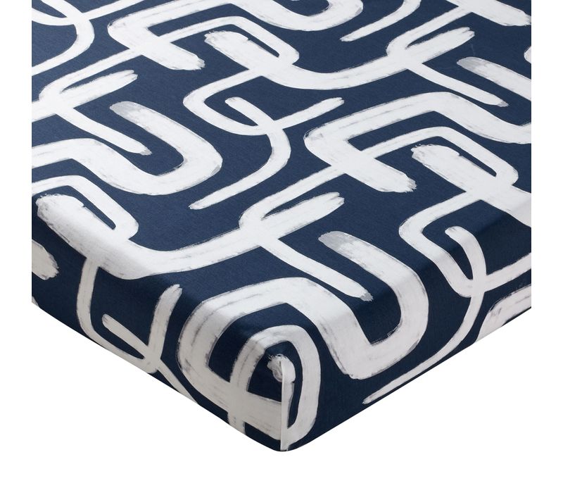 Drap-housse 90x190x28 Bleu Marine En Coton