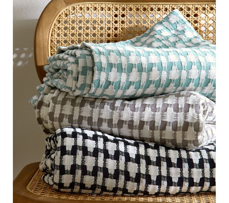 Jeté De Fauteuil 180x250 Bleu Aqua En Coton