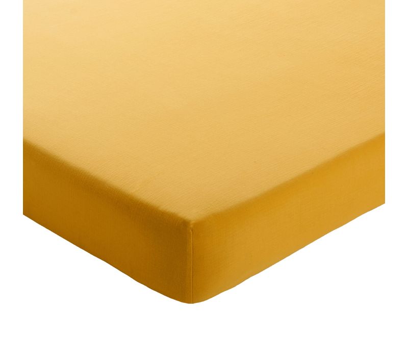 Drap-housse 140x190x28 Jaune Maïs En Coton