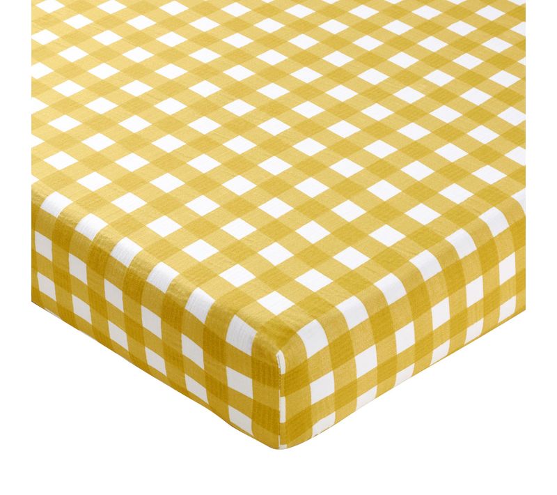 Drap-housse 160x200x28 Jaune Maïs En Coton