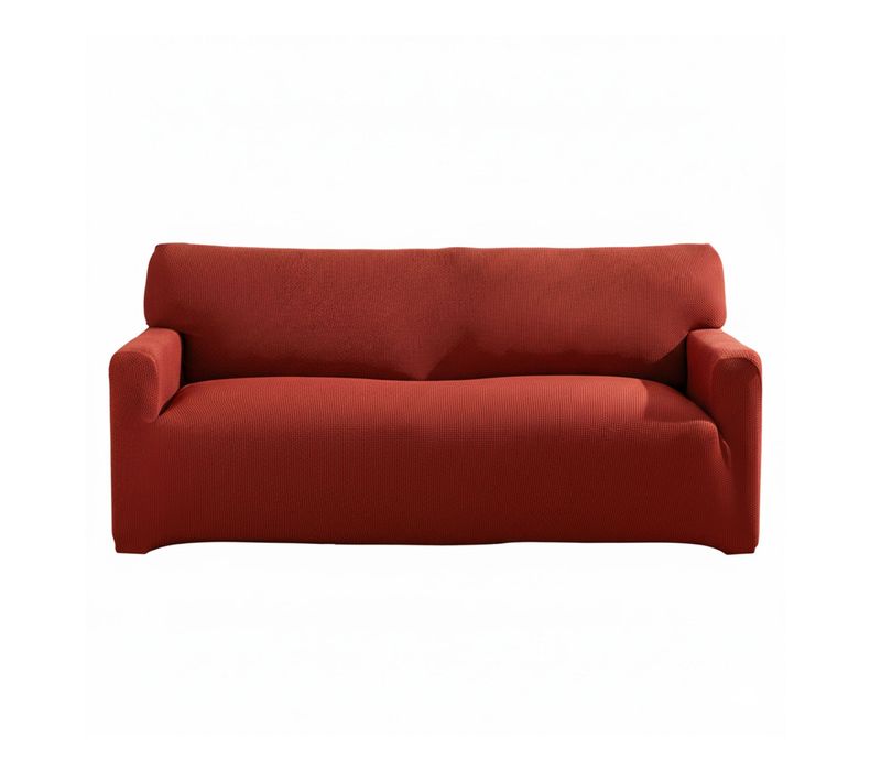 Housse Canapé 4 Places Rouge Tomette En Polyester